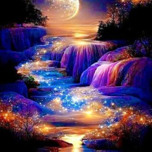 Sparkle Moonlight Waterfalls