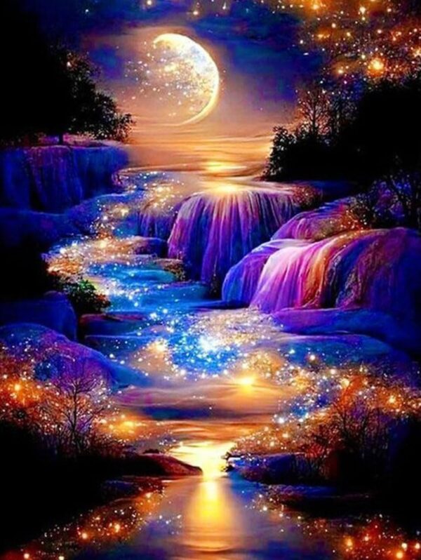 Sparkle Moonlight Waterfalls