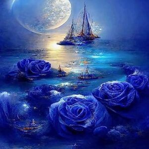 Blue Roses on the Water