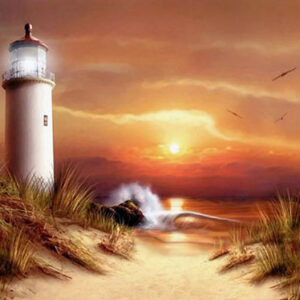 Seaside Sunset Lighthouse