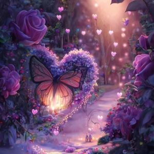 Fantasy Pink Rose Butterfly