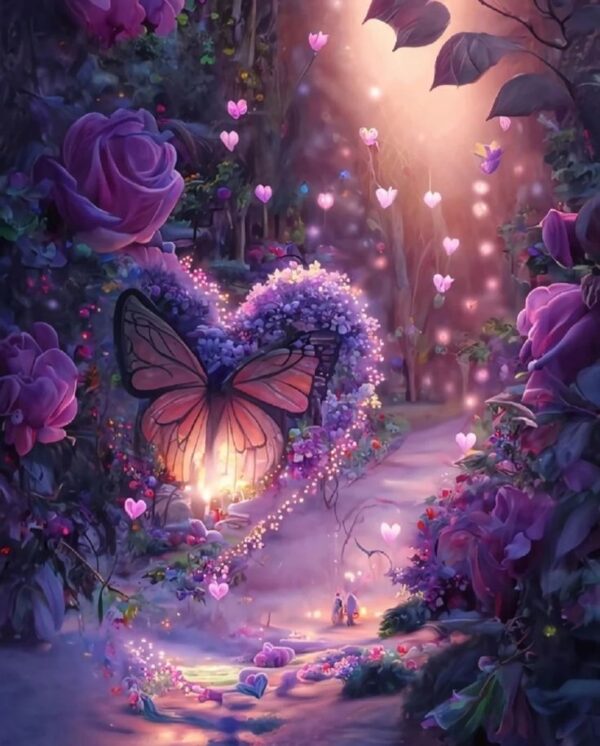 Fantasy Pink Rose Butterfly