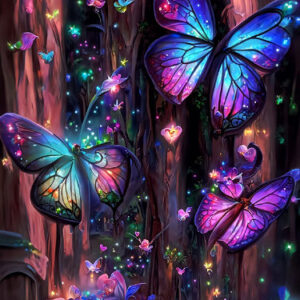 Glowing Forest Butterflies